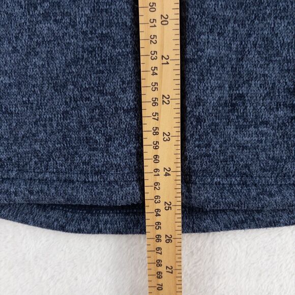 ORVIS Marled Fleece Full Zip Vest XS Mock Neck Princess Seamed Sweater Blue - Picture 5 of 10